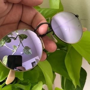 Ray-Ban Round Metal Sunglasses -Pink Mirror Lens